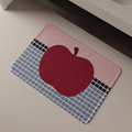 Tapis de bain tissé pomme rouge antidérapant absorbant style moderne