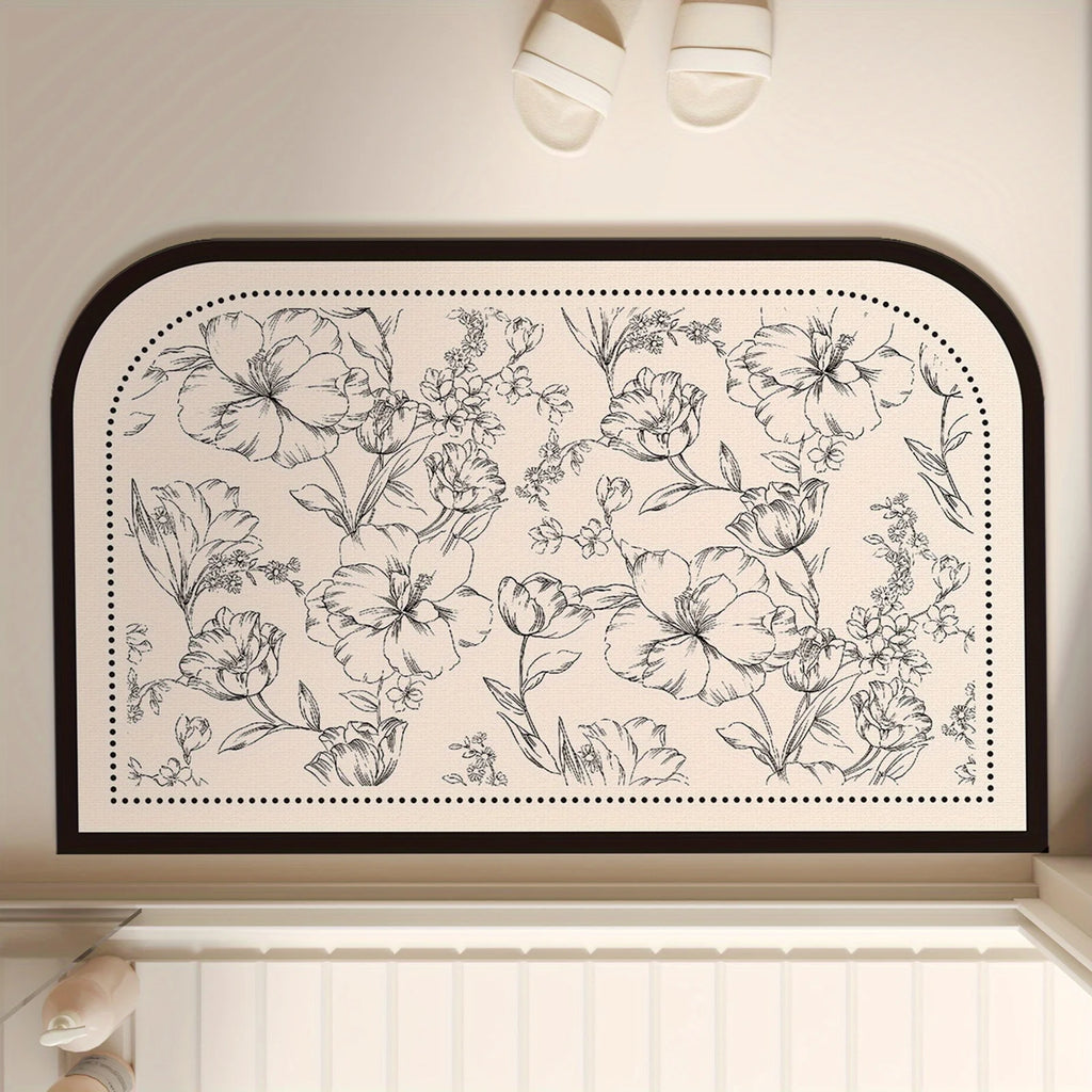 Tapis de Bain Graphique – Noir & Blanc, 3 Formes