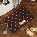 Tapis de Bain Polka Marron – Style Coréen, 3 Tailles