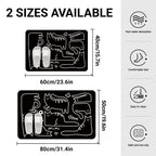 Tapis de Bain Chat – Noir & Blanc, Style Coréen