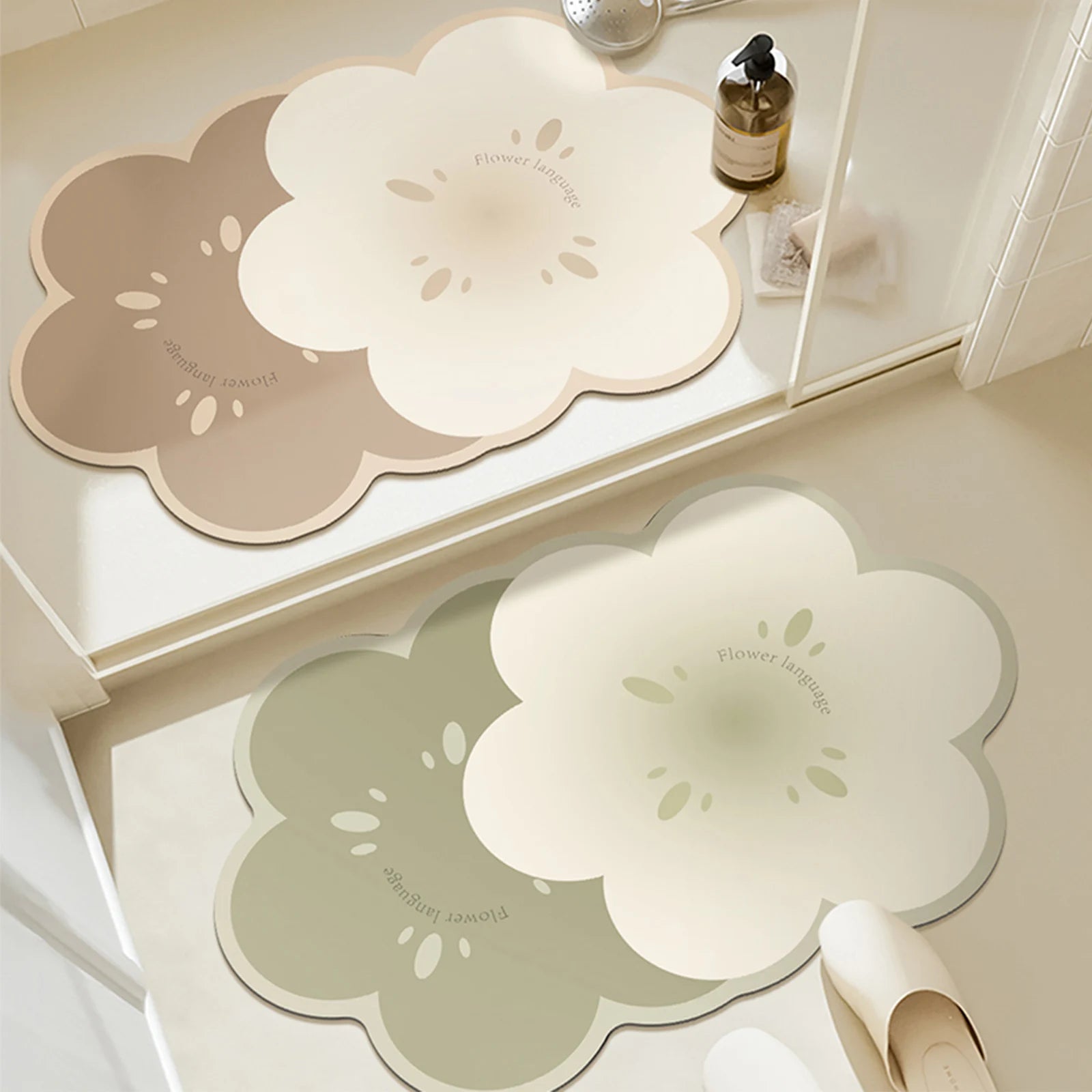 Tapis de Bain Fleurs Cartoon – Style Coréen