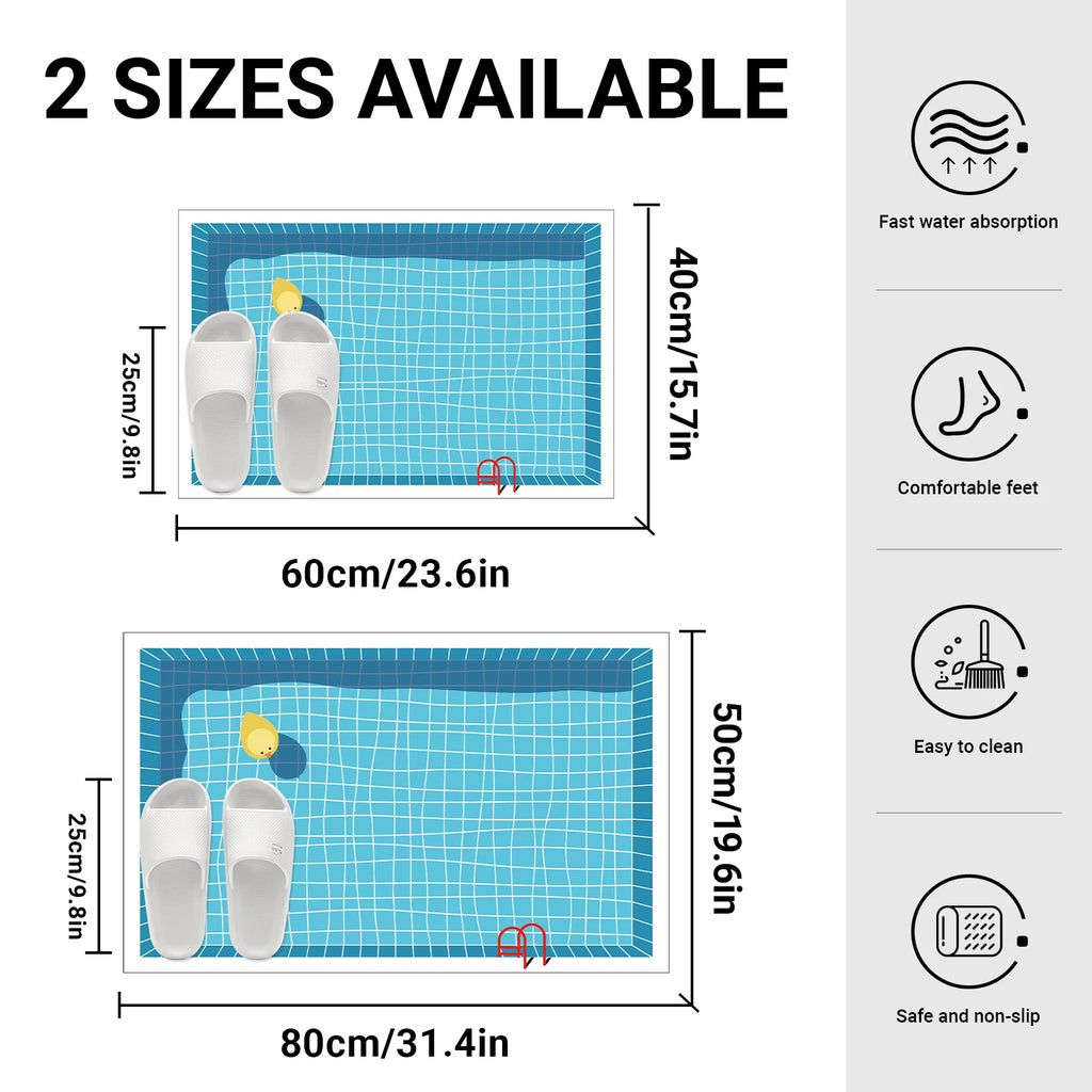 Tapis de Bain Piscine Cartoon – Style Coréen
