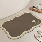Tapis de Bain Fleur Marron – Style Coréen, 3 Tailles