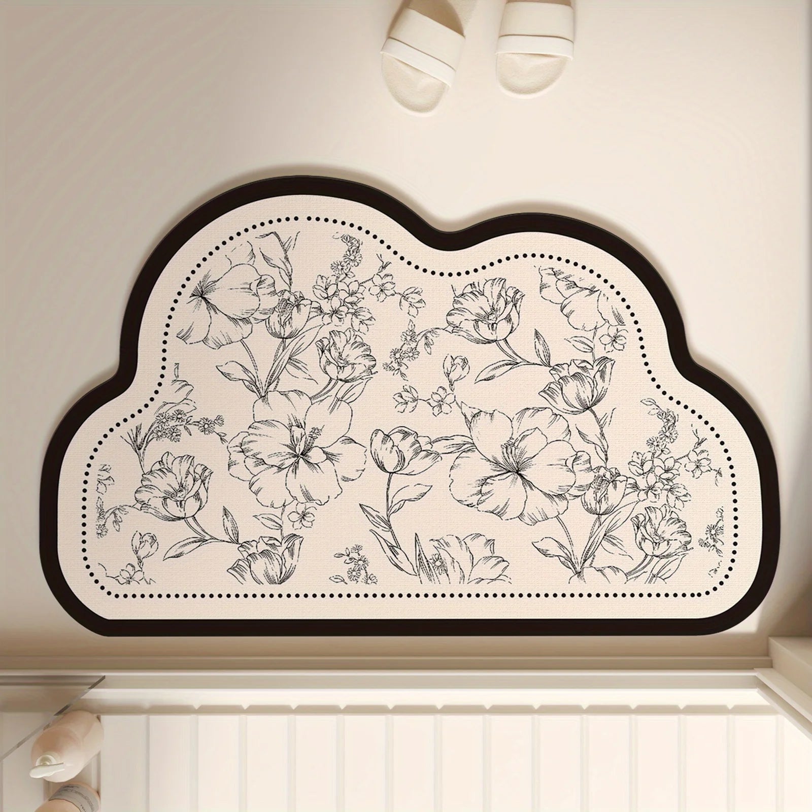 Tapis de Bain Graphique – Noir & Blanc, 3 Formes