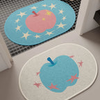 Tapis de Bain Tissé Pomme & Étoile – Style Moderne