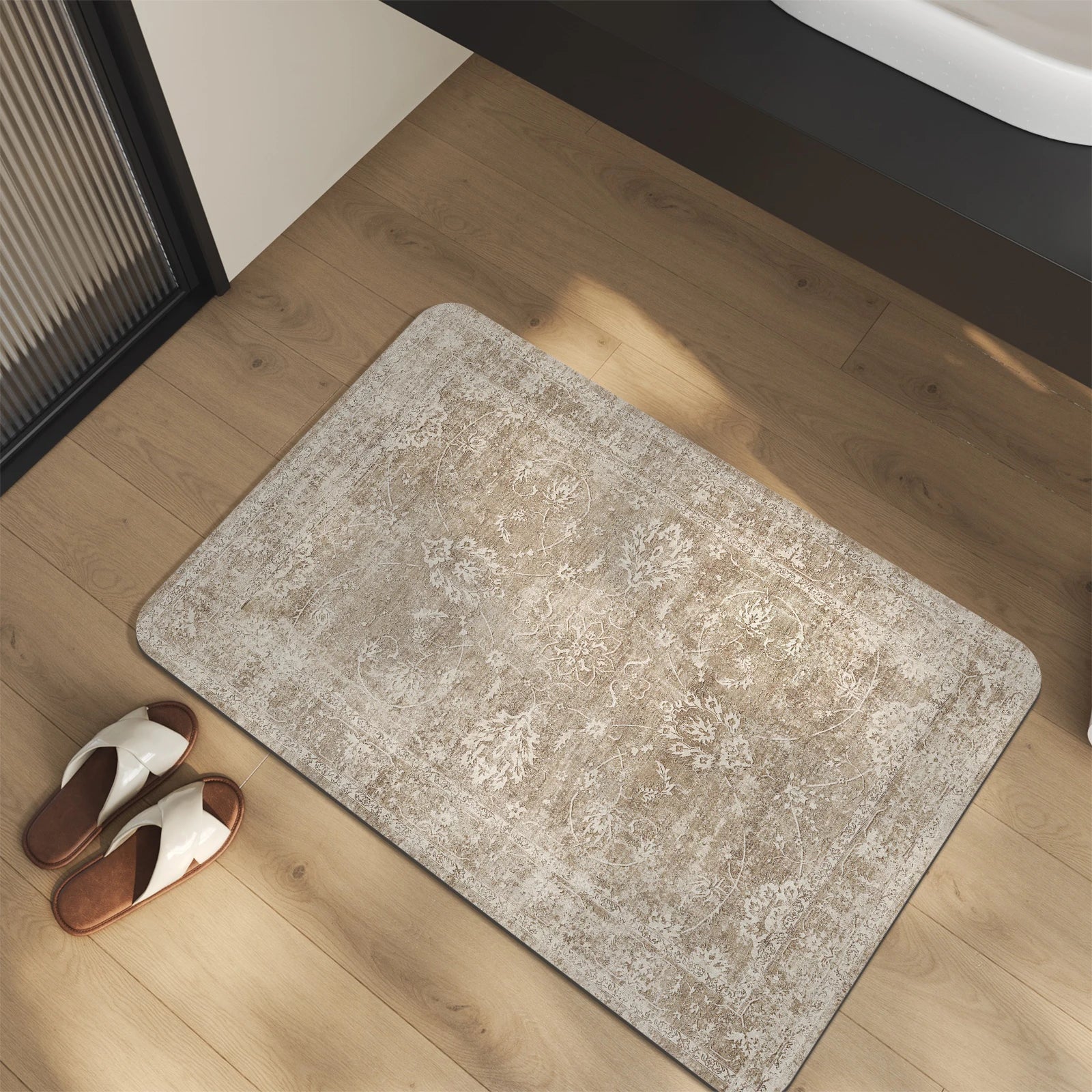 Tapis de Bain Marocain – Kaki, Style Coréen