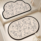 Tapis de Bain Graphique – Noir & Blanc, 3 Formes