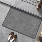 Tapis de Bain Gris Texturé – Anti-Taches, Style Coréen