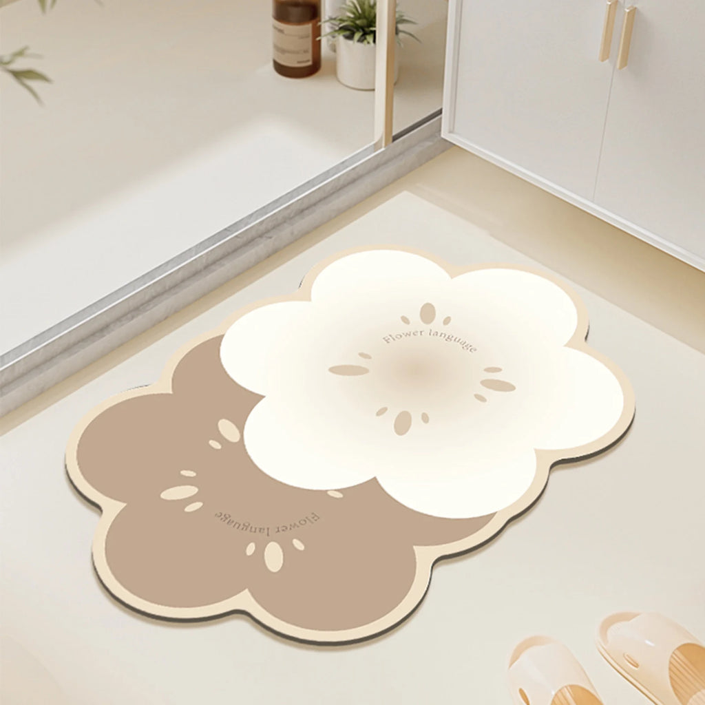 Tapis de Bain Fleurs Cartoon – Style Coréen