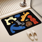 Tapis de Bain Coloré – Chat & Géométrie, Style Coréen