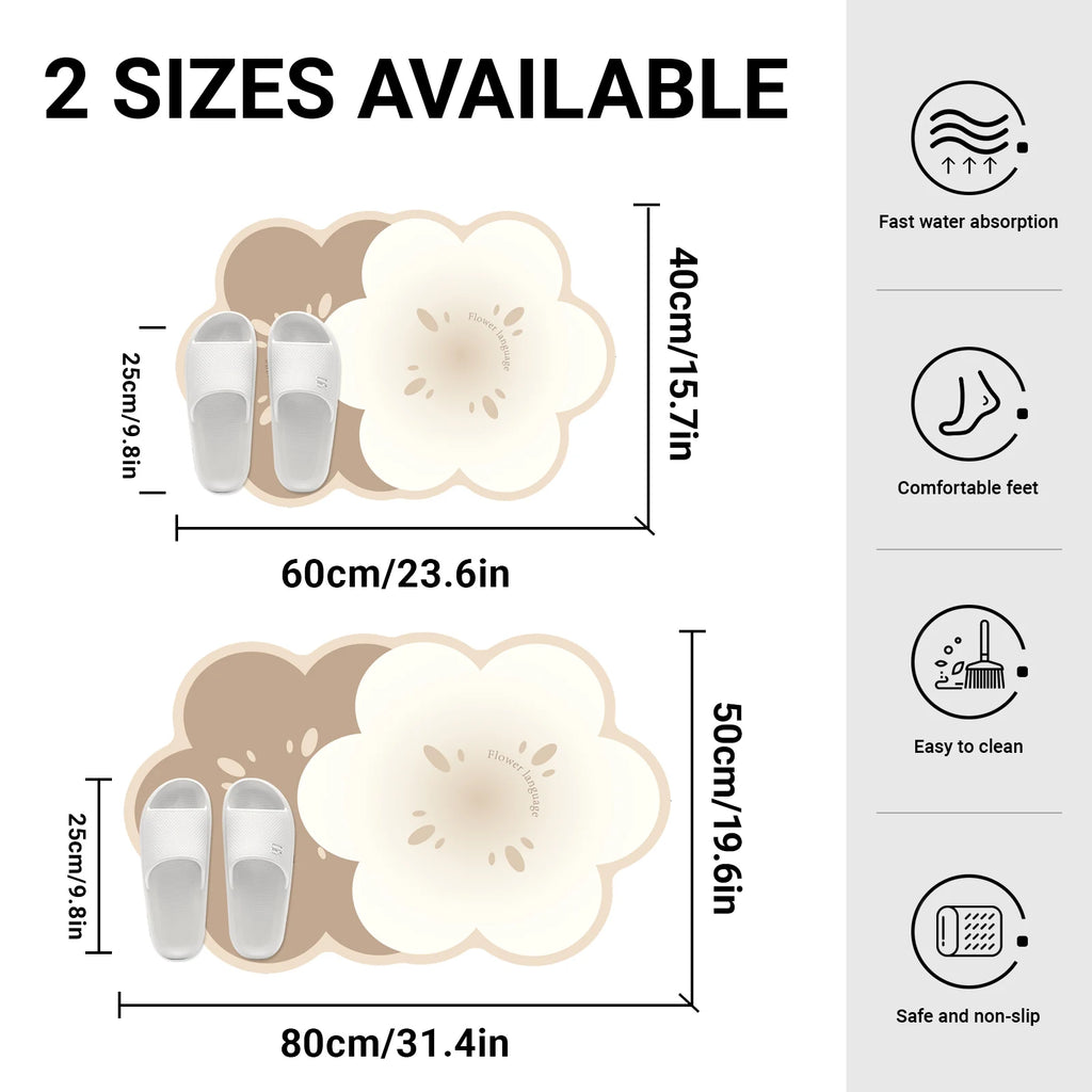 Tapis de Bain Fleurs Cartoon – Style Coréen