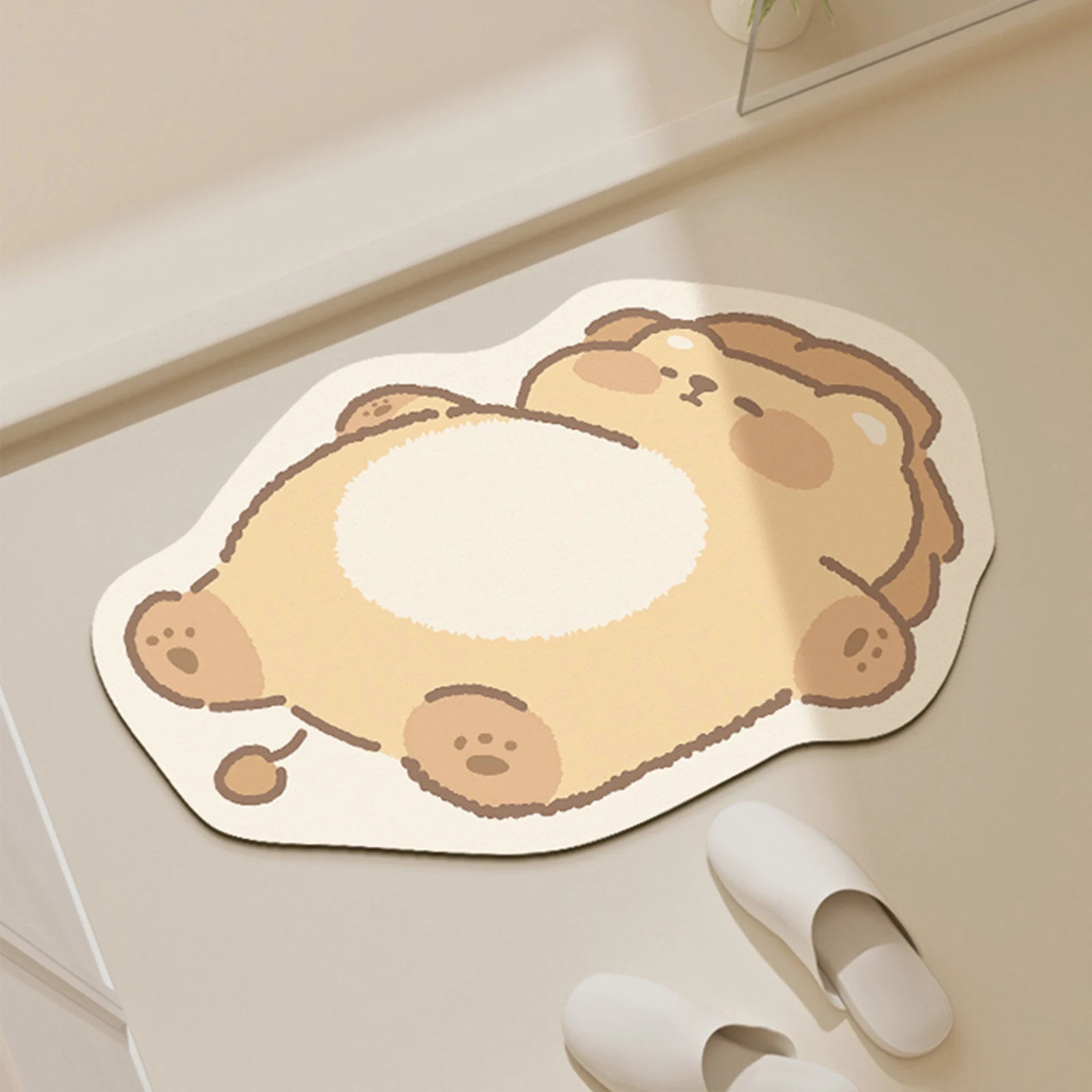 Tapis de Bain Cartoon – Chat & Lion, Style Coréen