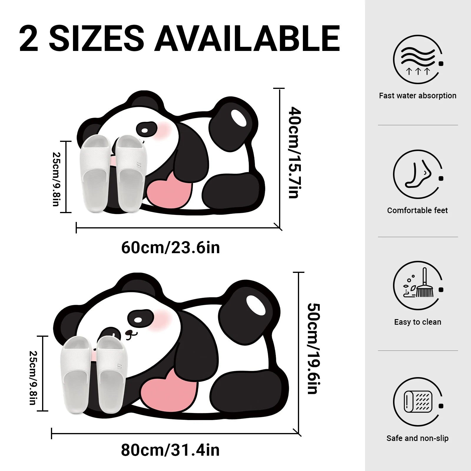 Tapis de Bain Panda Cartoon – Style Coréen