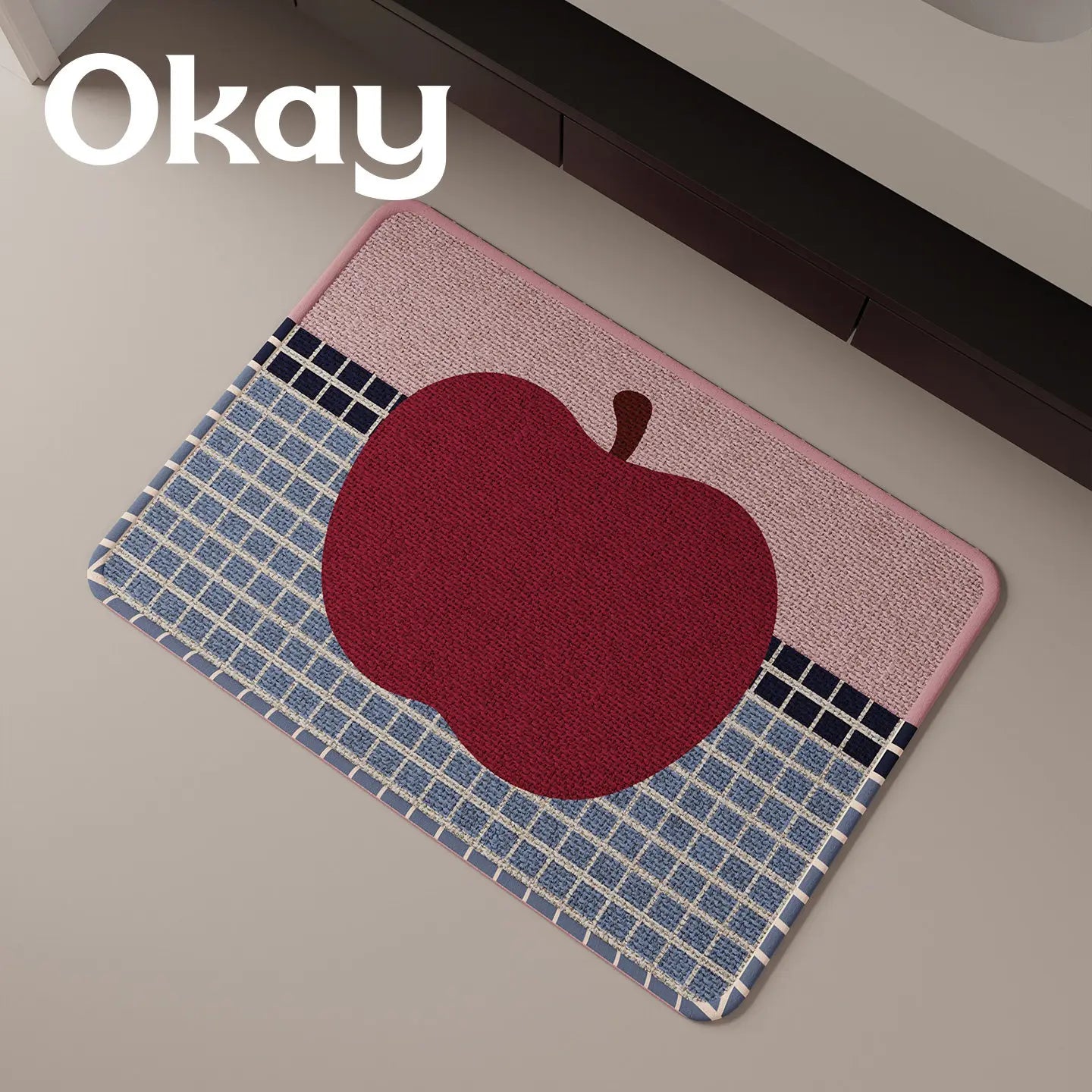 Tapis de Bain Tissé Pommes & Poires – Style Moderne