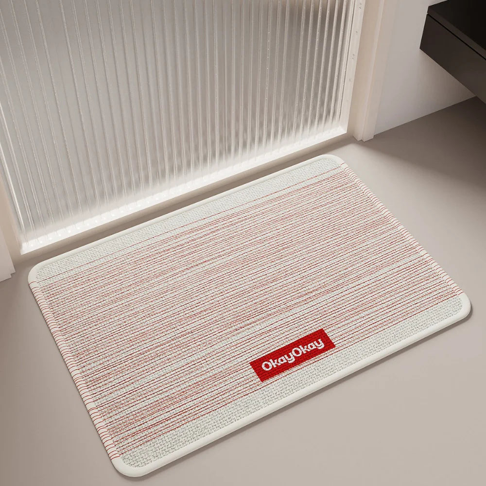 Tapis de Bain Tissé Contraste – Style Moderne
