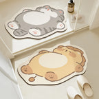 Tapis de Bain Cartoon – Chat & Lion, Style Coréen